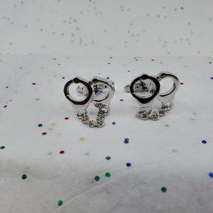 Men's Novelty Handcuffs Stainless Steel Bullet Back Closure CuffLinks Accessory